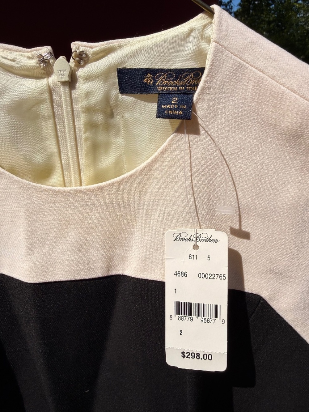 NWT Brooks Brothers Sheath Dress Size 2 – Black/Ivory